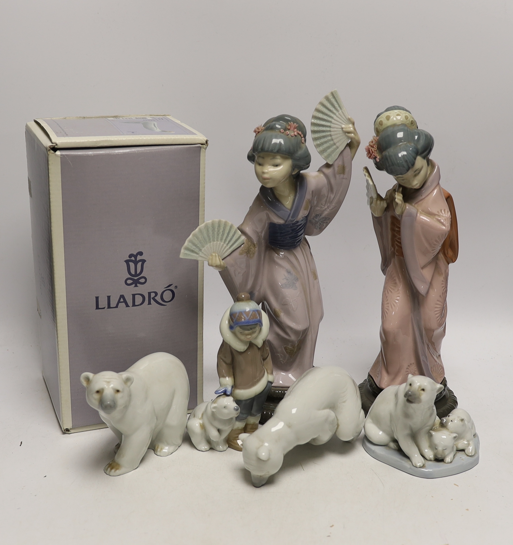 Seven Lladro figures